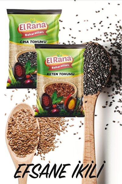 EFSANE İKİLİ TOHUM SETİ A KALİTE CHIA TOHUMU 40GR KETEN TOHUMU 40GR