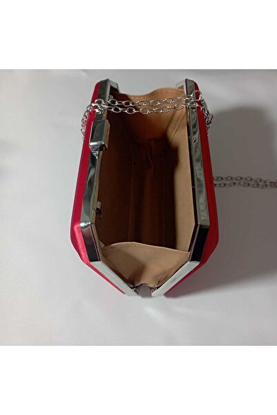 Şarra Gossi Rochie de Seara din Satin Rosu Geanta de Seara - Pentru Nunta si Absolutie