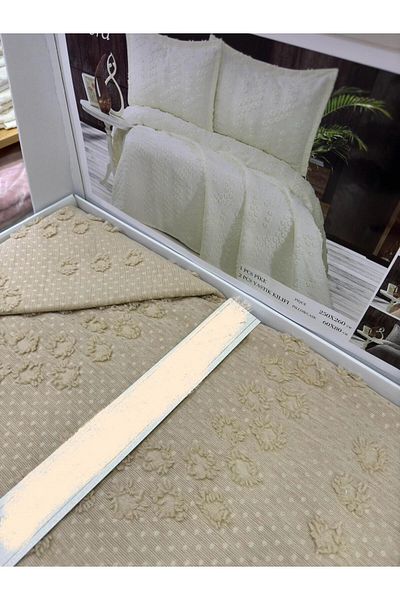 TUTUYA TEXTIL 3 Piece Bearded Bedspread - Dowry Daily Use