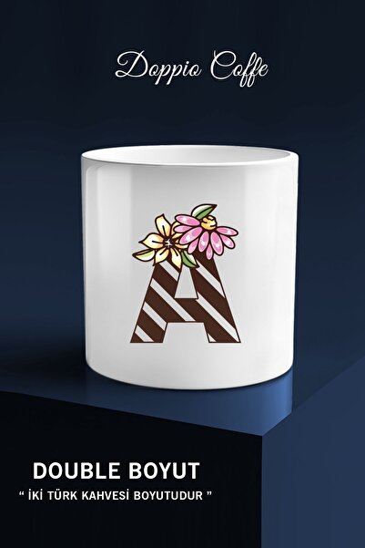 yhfoto زجاج بدون مقبض بنمط زهرة الحمار الوحشي - كوب أبيض - قهوة دوبيو