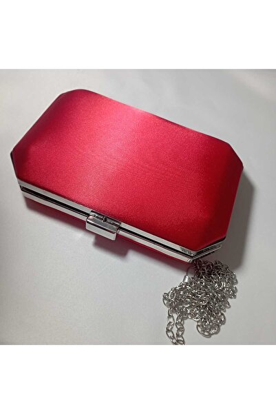 Şarra Gossi Rochie de Seara din Satin Rosu Geanta de Seara - Pentru Nunta si Absolutie