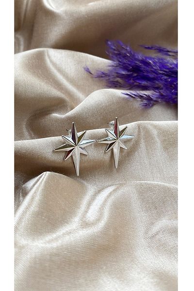 Eylülün Takısı North Star Silver Earrings