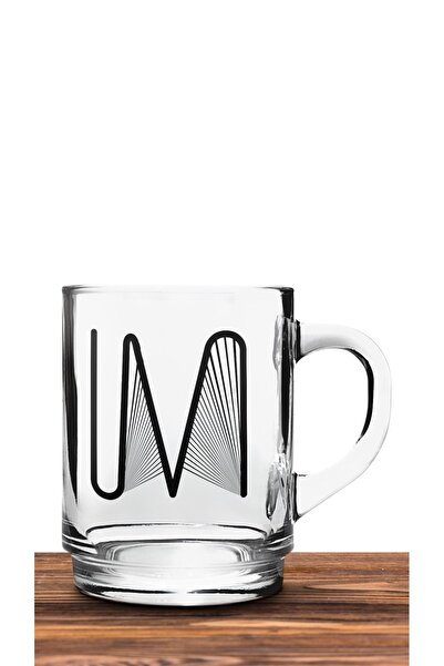 yhfoto Transparent Glass Mug Cup with Letter M