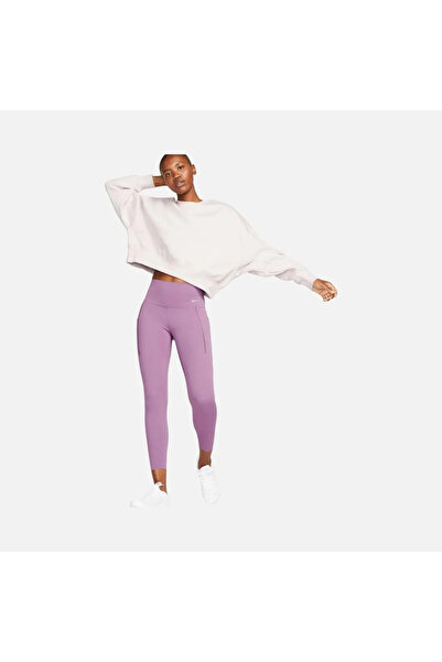 Nike Dri-Fit Universa Γυναικείο κολάν προπόνησης 7/8 - Ψηλόμεσο, μεσαίας υποστήριξης, μωβ αθλητικό