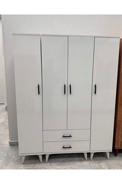 OnurEvimde 4 KAPAKLI DOLAP GARDOLAP ÇEKMECELİ ASKILI RAFLI DOLAP KURULU TESLİM