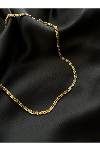 ROYKA Steel Gold Lock Pattern Necklace