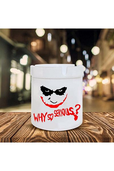 Kumbara Hediyelik Joker - Γιατί τόσο σοβαρό Τυπωμένο κεραμικό τασάκι