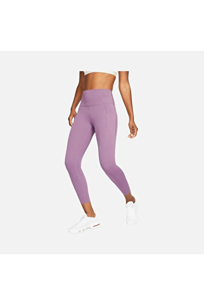 Nike Dri-Fit Universa Γυναικείο κολάν προπόνησης 7/8 - Ψηλόμεσο, μεσαίας υποστήριξης, μωβ αθλητικό