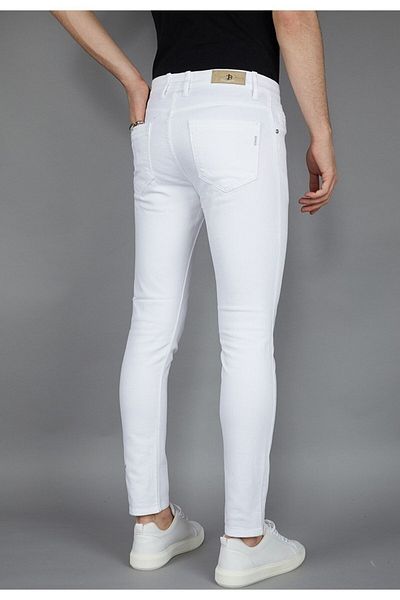 Brango Pantaloni de blugi albi pentru bărbați-55280