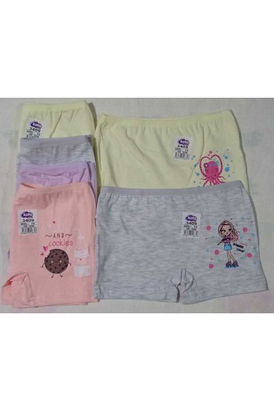 KOTA İÇ GİYİM Kota Girls Printed Boxers (KILOT, PANTY) 3409 6 τεμάχια