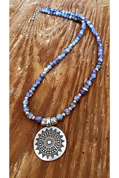 by özllem Glass Bead Life Flower Symbol Necklace