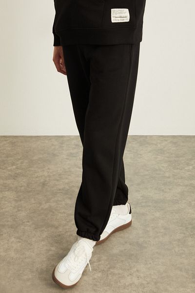 GRIMELANGE EMRYS Herren-Jogginghose mit 3 Fäden, Raster, weicher Taille, elastisch, Schwarz