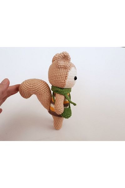 CARMELİNA Squirrel Toy - 100% Hand Knitted Amigurumi