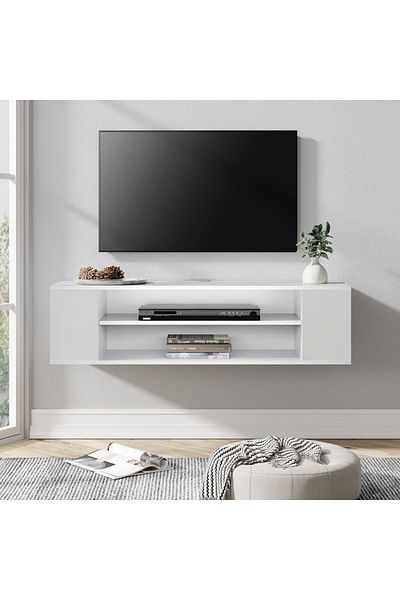 Modern home خزانة وحدة تلفزيون عائمة مع 4 أماكن تخزين لغرفة المعيشة ومركز الترفيه