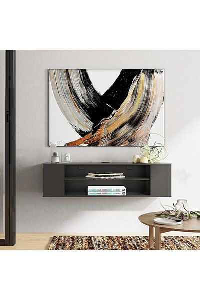 Modern home floating tv unit cabinet with 4 storages for living room and entertainment center