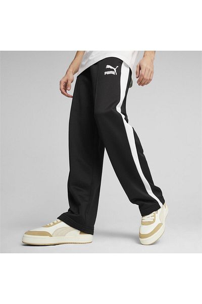 Puma Ανδρικό μαύρο παντελόνι πίστας ICONIC T7 - 62541201