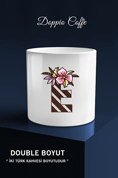 yhfoto كوب بدون مقبض بنمط زهرة الحمار الوحشي - كوب قهوة دوبيو أبيض