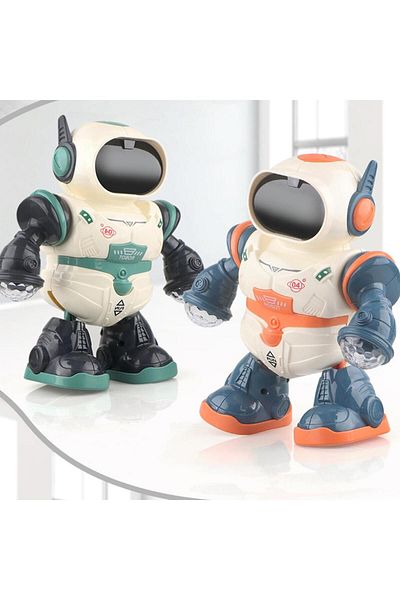 Brother Toys 3D Disco Lighted and Musical Dancing Electronic Robot Toy Batteries Gift 20 Cm.