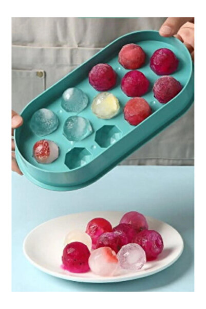 Genel Markalar 13 Gözlü Büyük Boy Buz Kalıbı Yuvarlak Küre Buz Kalıbı Kristal...