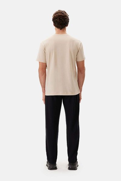 Dagi Beige Supima T-Shirt – Rundhalsausschnitt, kurze Ärmel