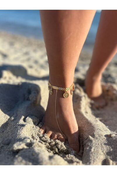 pop up store Fishbone Chain Coin Detail Anklet