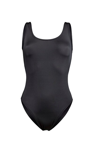 Transacoustic Siyah Sırt Dekolte Yüzücü Mayo