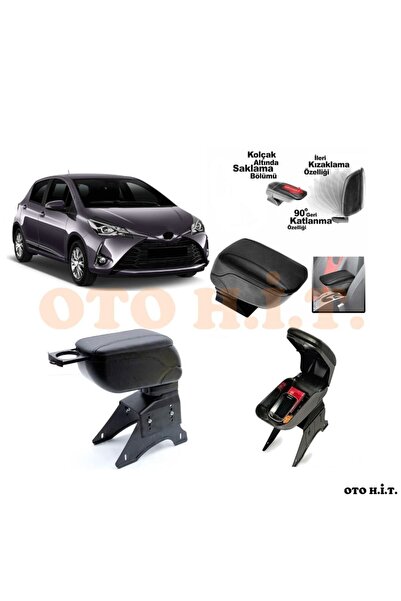 OTO H.İ.T. Toyota Yaris 17-20 Uyumlu Kol Dayama Ve Kolçak Sürgülü Bardaklıklı...
