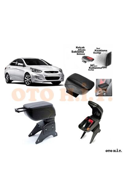 OTO H.İ.T. Hyundai Accent Blue Uyumlu Kol Dayama Ve Kolçak Sürgülü Bardaklıkl...