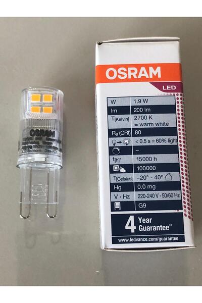 Osram 5 ADET OSRAM  G9 LED 1,9W=20W 200 LÜMEN  2700 KELVİN SARI  15,000 SAAT