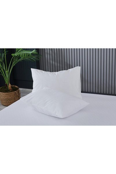 GİNETEKS 4 Pcs 100% Cotton White Pillowcase 50X70 Pillow Case Hotel