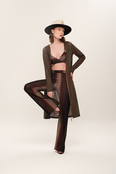 Eda Taşpınar Meat Iconic Design Crop Trousers 3 Piece Set