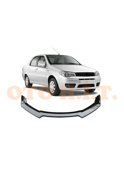 OTO H.İ.T. Fiat Albea Uyumlu Esnek Ayarlanabilir 3 Parça Kanatlı Piano Black Ön Lip