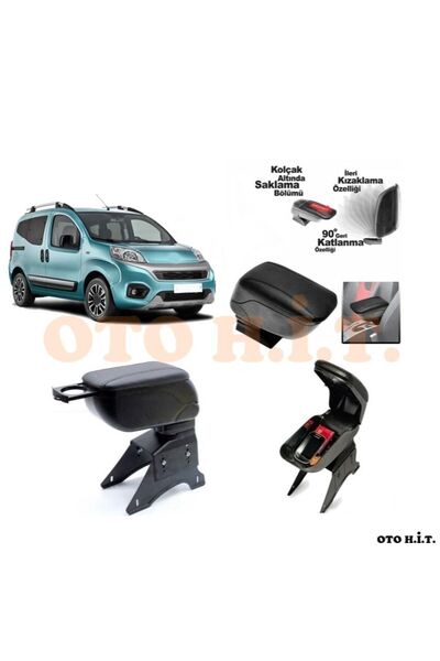 OTO H.İ.T. Fiat Fiorino Uyumlu Kol Dayama Ve Kolçak Sürgülü Bardaklıklı Ayarl...