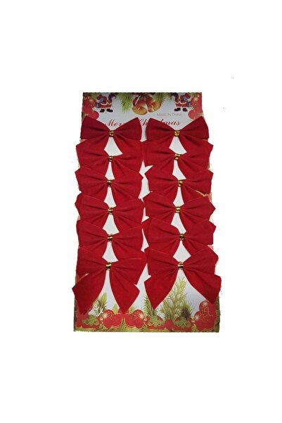 tüfekçioğlu KS Kırmızı Renk Fiyonk Kurdela Yılbaşı Süsü 5,5 cm