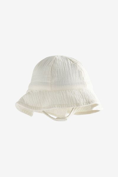 Next Baby Ecru Wide Brim 100% Cotton Hat