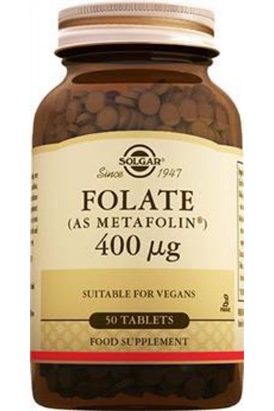 Solgar Folate (metapholin)®400 Mcg 50 Tablets