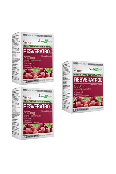 Suda Vitamin SUDA Vitamin Resveratrol 200mg - 60 Capsules 3 Pieces