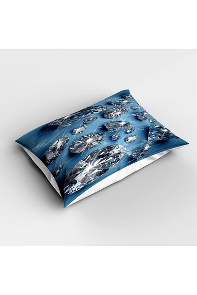 Else Dekor Blue and White Diamond Pattern - Digital Printed Single Children's Bed Set