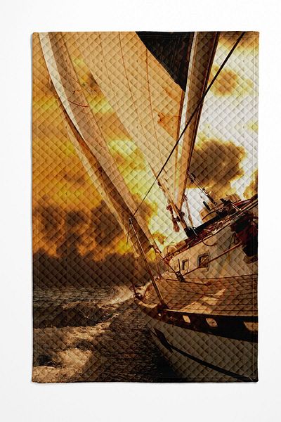 Else Dekor Sea Yacht Pattern - Μονό Διακοσμητικό Σετ Πικέ Κρεβάτι
