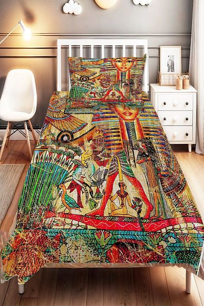 Else Dekor Ethnic Authentic Egyptian Patterned - Digital Printed Single Children's Bed Set
