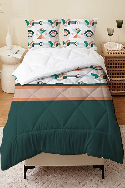 Else Dekor Modern Minimal Double - Microfiber Quilted, Quilt and Pillow Set