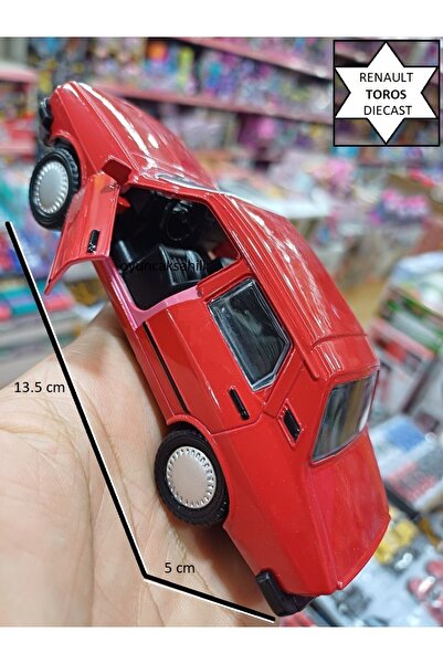 OYUNCAKSAHİLİ Renault Toros Klasik Nostalji Model Metal Reno Araba Kapı Açılır Işık Ses Koleksiyon Model Kırmızı