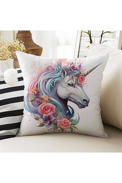 Else Halı Set de 4 huse de pernă cadou imprimat digital cu model unicorn