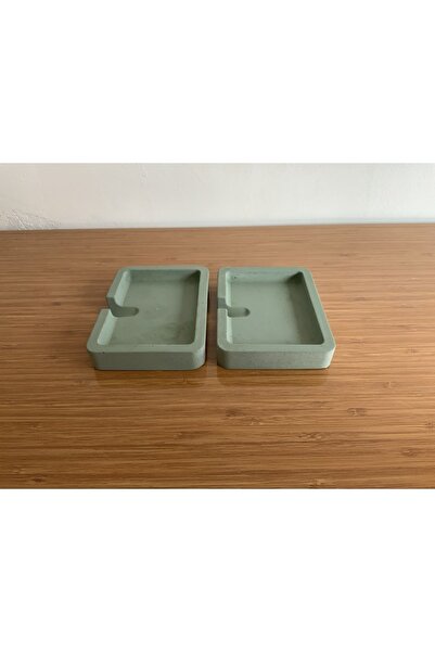 Momo طبق صابون خرساني أخضر مائي أخضر 2 قطعة