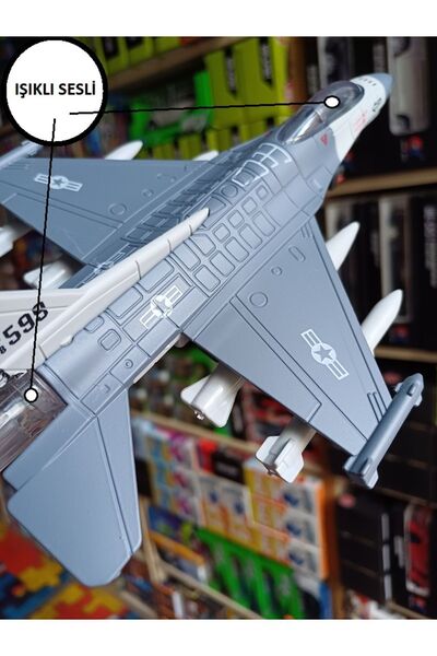OYUNCAKSAHİLİ F16 Uçak Cobra Fighter Power Aırforce Çekbırak Orjinal Savaş Uçağı Metal Işıklı Sesli