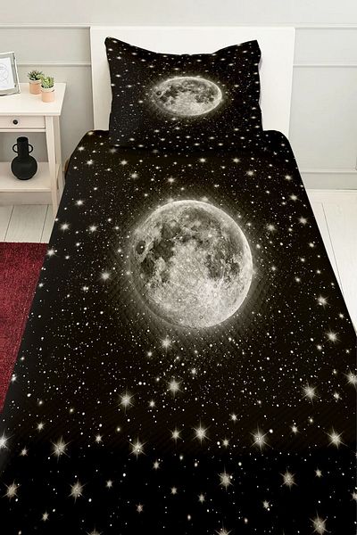 Else Dekor Σετ Πικέ Μονό Μαξιλάρι με μοτίβο Moon Galaxy
