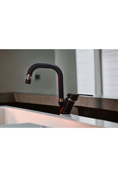 Siyah Mix Lavabo Bataryası Musluğu Pirinç Malzeme