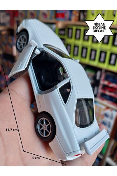 OYUNCAKSAHİLİ Nissan Skyline Gtr R34 Ares 1.36 Diecast Orjinal Metal Araba Kapı Açılır Pullback Beyaz