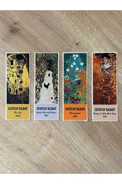 pamukcanta علامة كتاب غوستاف كليمت - تصميم فني، قابل للغسل (4 قطع)