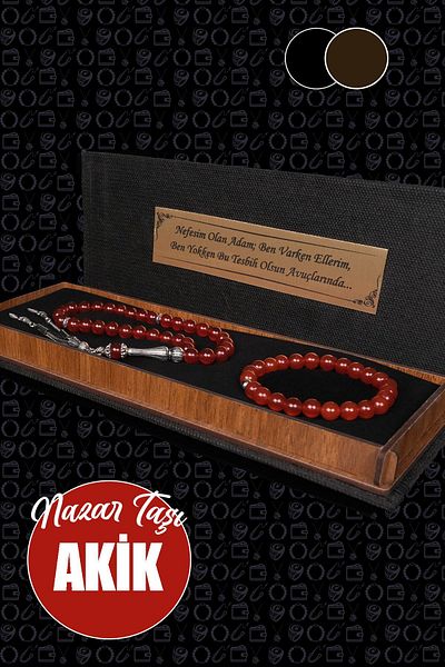 TESBİHCİBABA Men's Gift - Natural Stone Prayer Beads and Bracelet Set, 'Man Who Breathes'